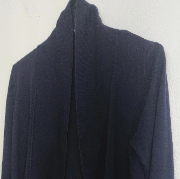 89th & Madison Women's Open Front Long Sweater Ribbed Neck & Sleeves. - Picture 3 of 9